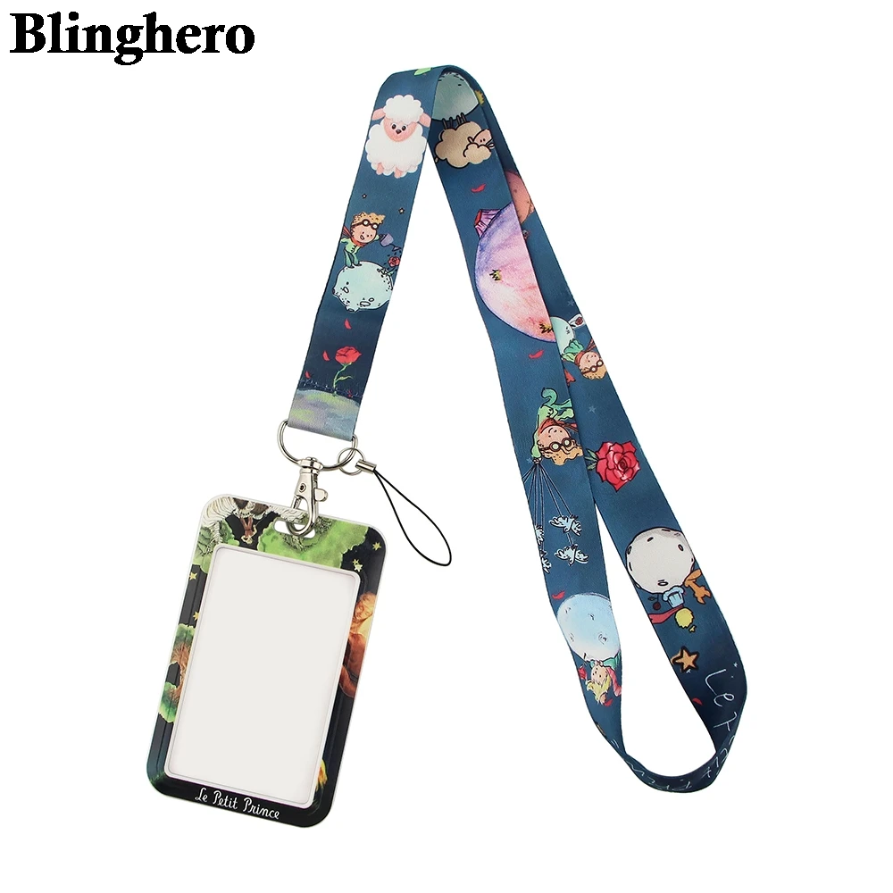 CB364 The Little Prince Cartoon Lanyard Card ID Badge Holder Keychain Pass Gym Mobile Key Holder Key Rings Gifts