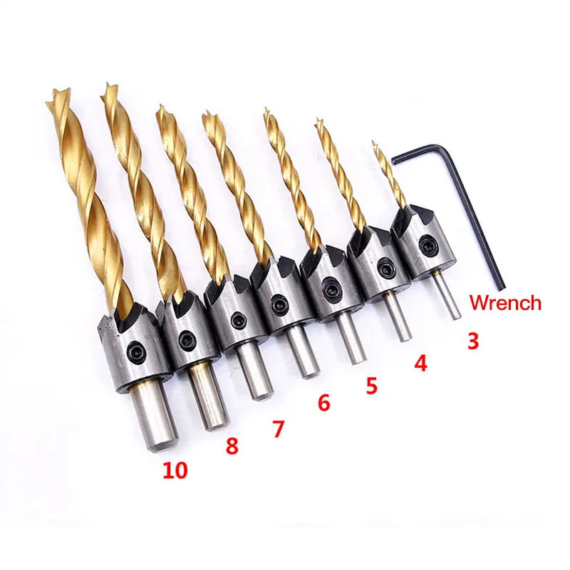 

Деревообрабатывающий резак, набор потайных спиральных сверл, деревообрабатывающие винтовые сверла с титановым покрытием из углеродного в...