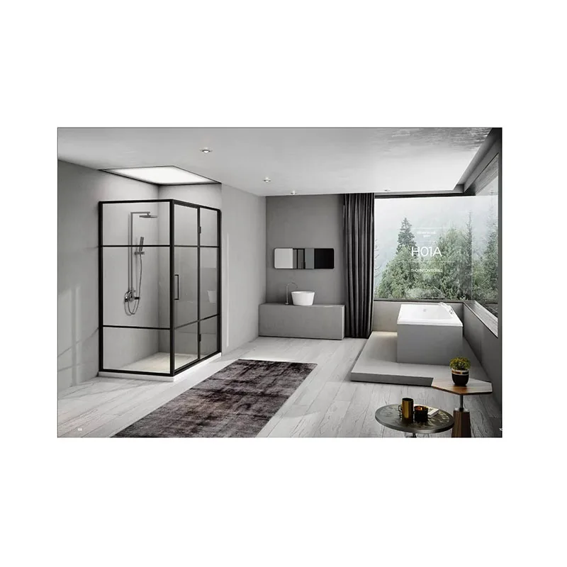 Индивидуальная душевая комната домашняя стеклянная дверь с перегородкой ванная