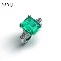 vantj real 10k gold lab grown created emerald rings colombia emerald moissanite fine jewelry women party wedding gift