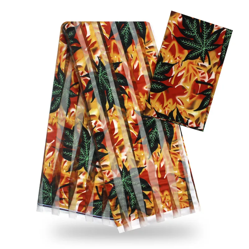 Черно-белая лента шелковая восковая Ткань Органза Шелковый материал африканская