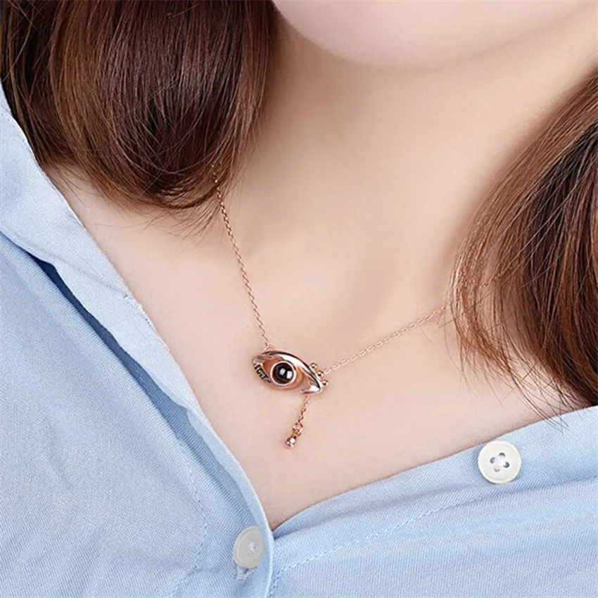 Ожерелье от сглаза с проекцией ожерелье надписью Я люблю тебя на 100 языках