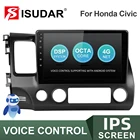 Автомобильный радиоприемник ISUDAR V57S Android для Honda Civic 2006-2012 мультимедийный плеер GPS авто стерео 4G No 2 Din система Голосовое управление DVR