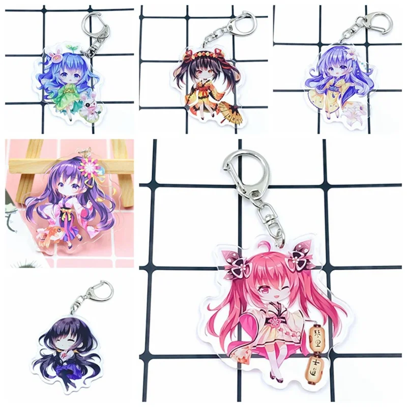 

Anime DATE A LIVE Kurumi KeyChain Cosplay Acrylic Key ring Pendant Gift
