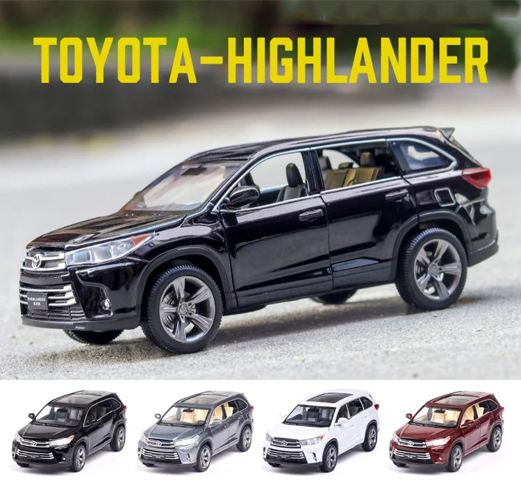 1:32 игрушечная машинка Toyota Highlander металлическая игрушка литая машинка литые игрушки и игрушечные транспортные средства модель автомобиля миниатюрные игрушки для детей