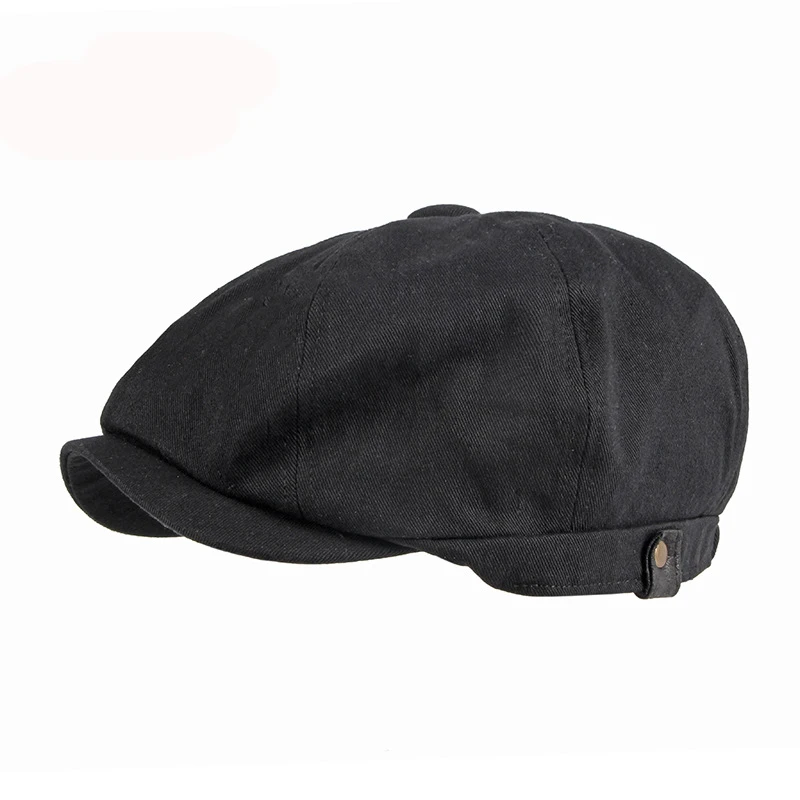 

Spring Summer Octagonal Hats Men Cotton Eight Panel Newsboy Cap Flat Peaked Beret Women Retro Casual Solid Painters Hat Elastic