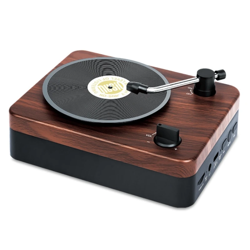 

H7JF Retro Bluetooth-compatible Speaker with Record Player Style Outdoor Portable Speaker for Travel Outdoor Home Decor