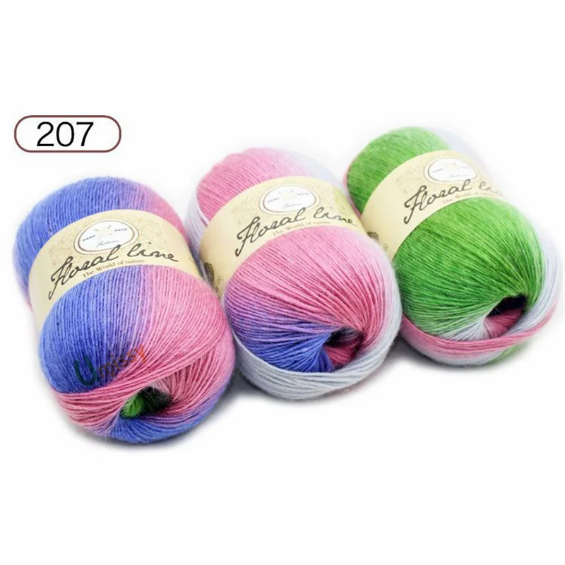 18pcs 07 Пряжи 18 шт х 100 г Радужная линия причудливая меланжевая пряжа кашемир шерстяная пряжа вязание 20 цветов Высокое качество - Цвет: 18pcs 07