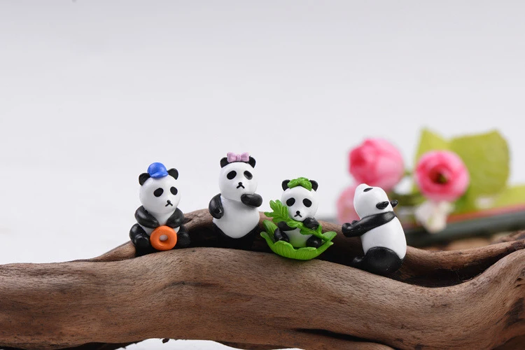 4 шт. разнообразие милые панды куклы игрушки мох микропейзаж украшения