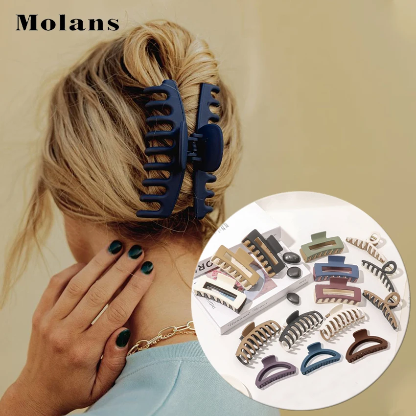 

MOLANS 1PC Korean Solid Large Hair Claws Elegant Acrylic Hairpins Horsetail Clip Barrette Crab Hair Clip Women Hair Accessories