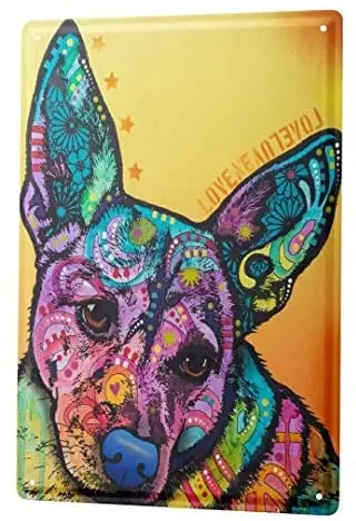 

Tin Sign Decor Plaques Animal Shelter Colorful Dog