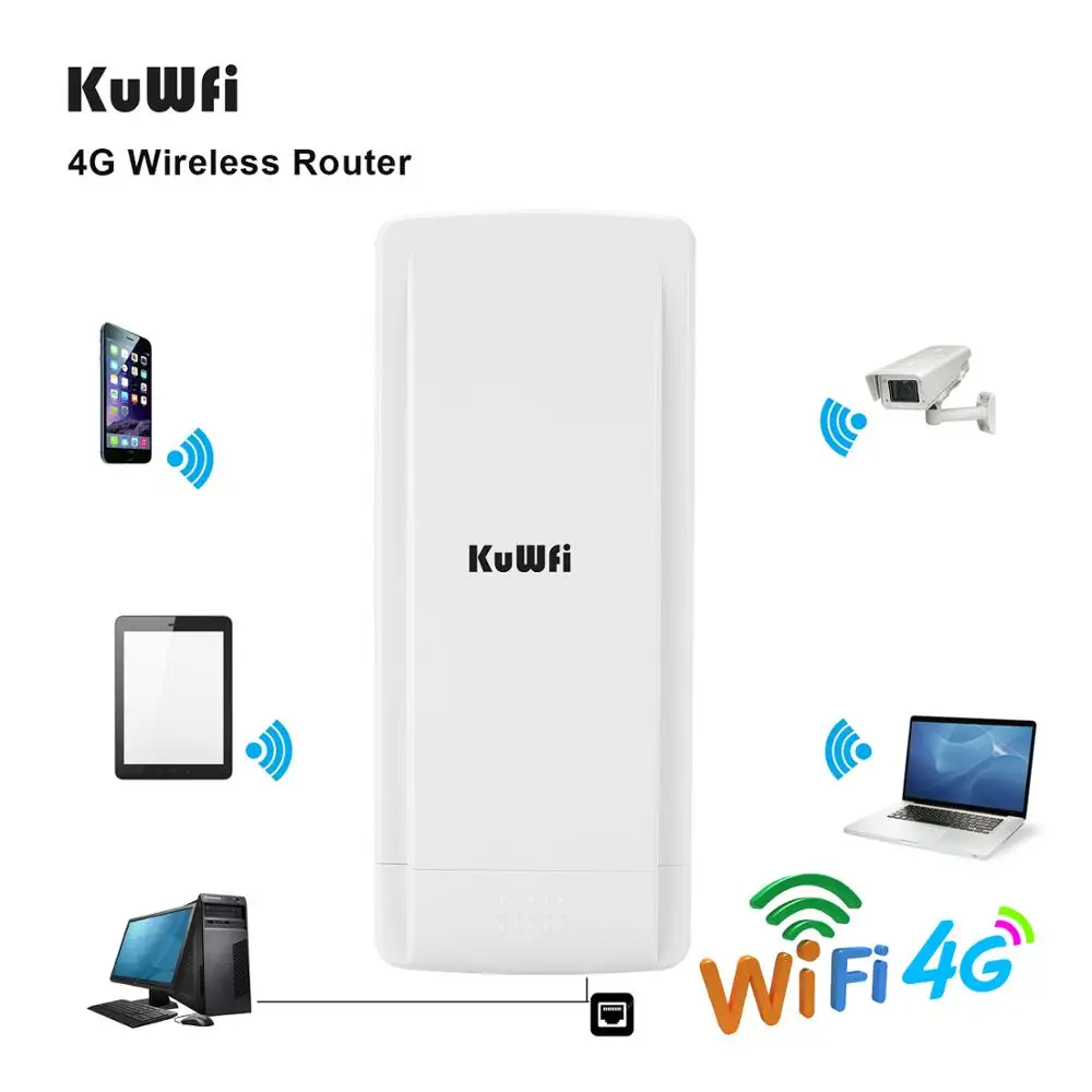 Уличный роутер KuWFi 4G LTE CPE 150 Мбит/с беспроводной CPE/мостовой/шлюз/WISP со слотом для sim