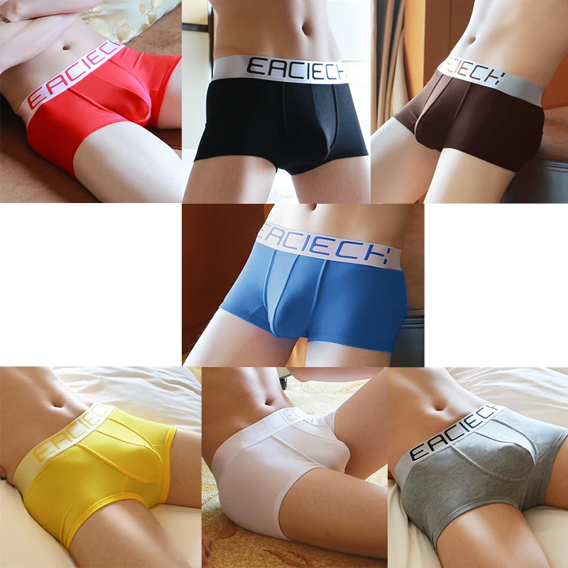 7 Pieces Men's Boxer Briefs Pure Cotton Youth Mid-low Waist Breathable Sexy Cute Personality Trendy Four-corner Shorts Head New