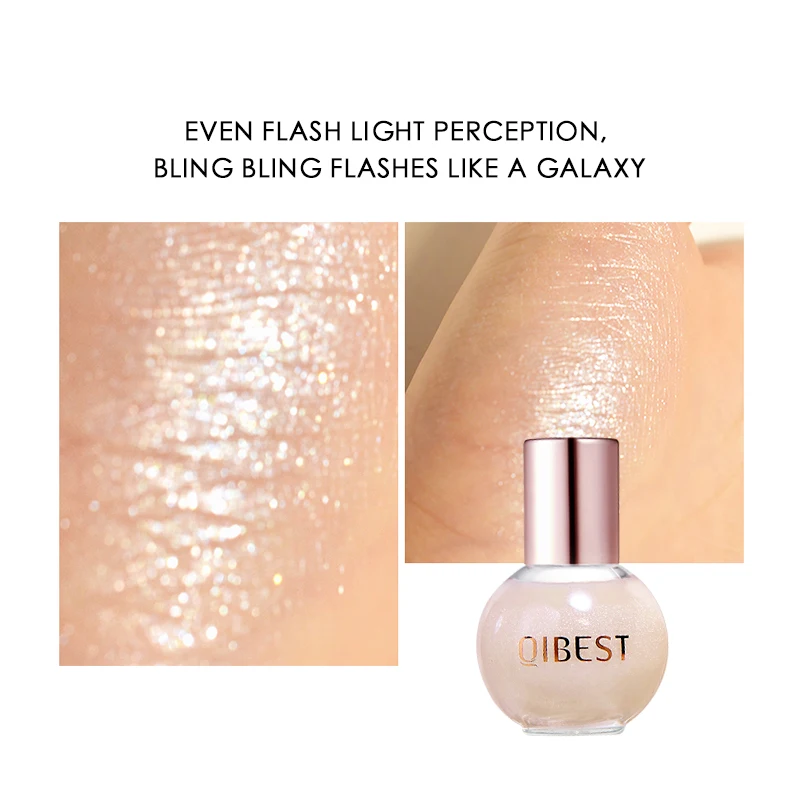 

QIBEST Newest Liquid Highlighter Bronzer Illuminating Face Shimmer Brighten Glow Highlighter Contouring Makeup Primer Cosmetics