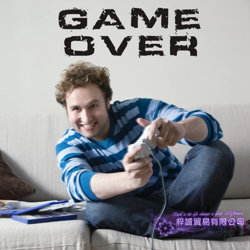 Игры Over наклейка Видео игровой контроллер Стикеры играть плакаты тематики