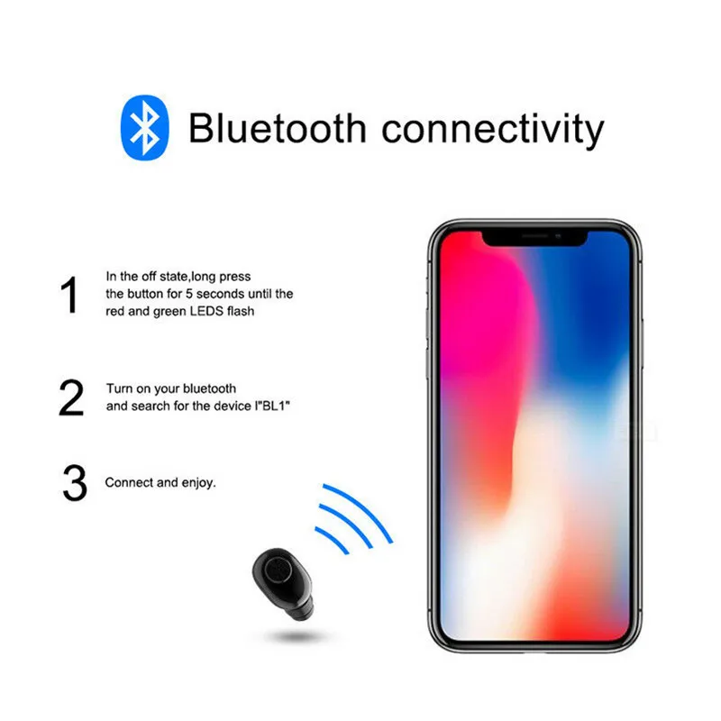 Bluetooth 4,2 Спортивные Беспроводные наушники HiFi гарнитура Mini True