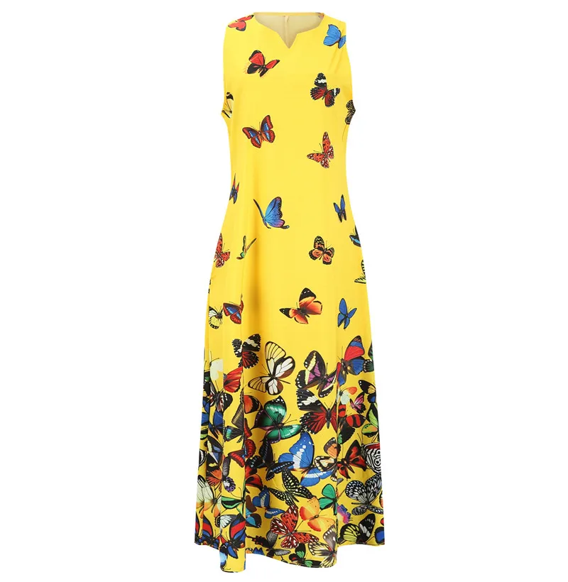Женское пляжное платье с бабочками Повседневное цифровым принтом в богемном