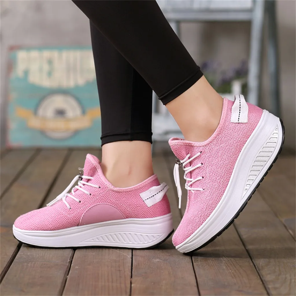 

Кроссовки женские сетчатые дышащие, на платформе, удобные женские туфли, легкая обувь, 2020