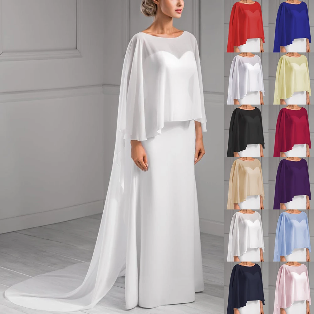 Свадебные шифоновые длинные накидки для невесты вечерние формальные дамский