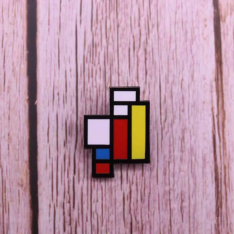 Mondrian художественная брошь Геометрическая абстрактная картина значок|Броши| |