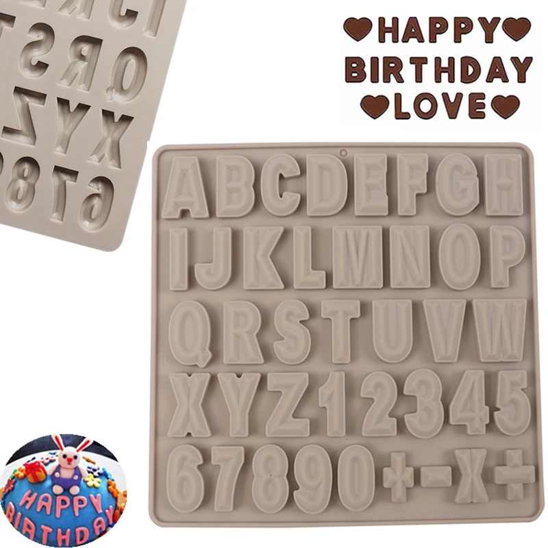 

Silicone Chocolate Mold 26 Letter Number Cake Decorating Tools DIY Fondant Jelly Mould Baking Pan for Pastry Kitchen Accessories