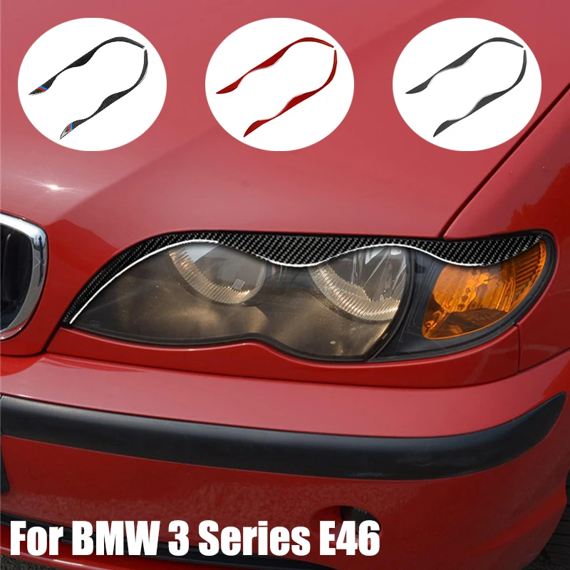 

For BMW 3 Series E46 1999-2004 Carbon Fiber Car Styling Headlight Eyebrow Eyelids Cover Trim