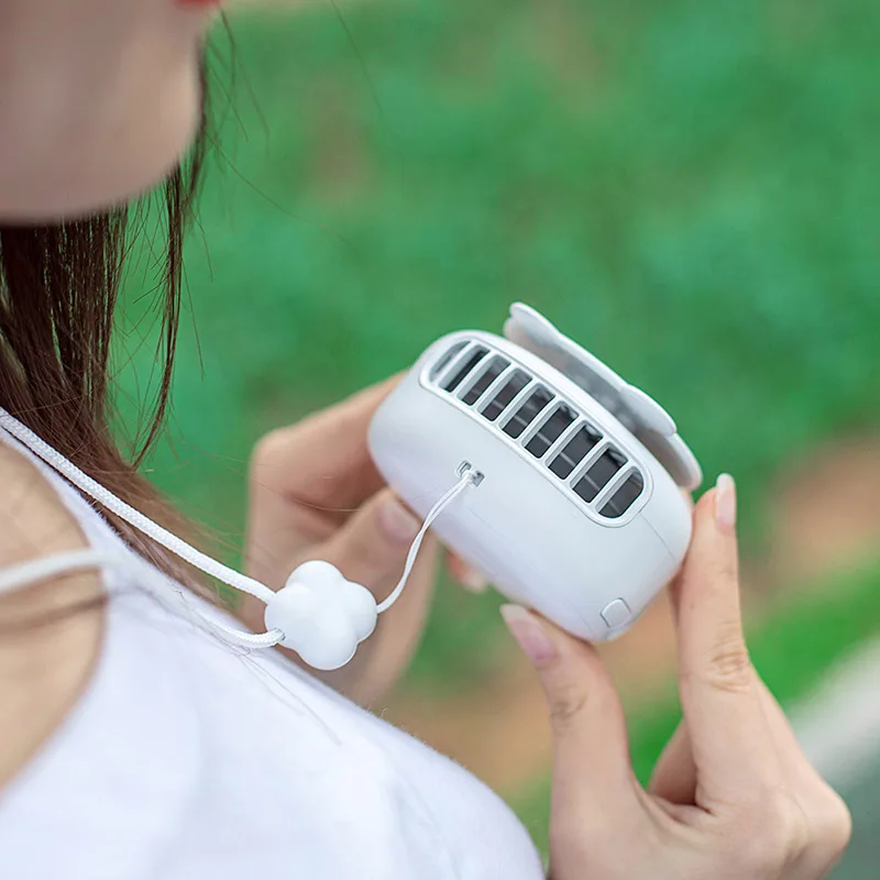 

Mini Usb Portable Fan Cooling Women's Wireless Neck Fan Rechargeable 800mAh Small Pocket HandHeld Fans Air Cooler Outdoor