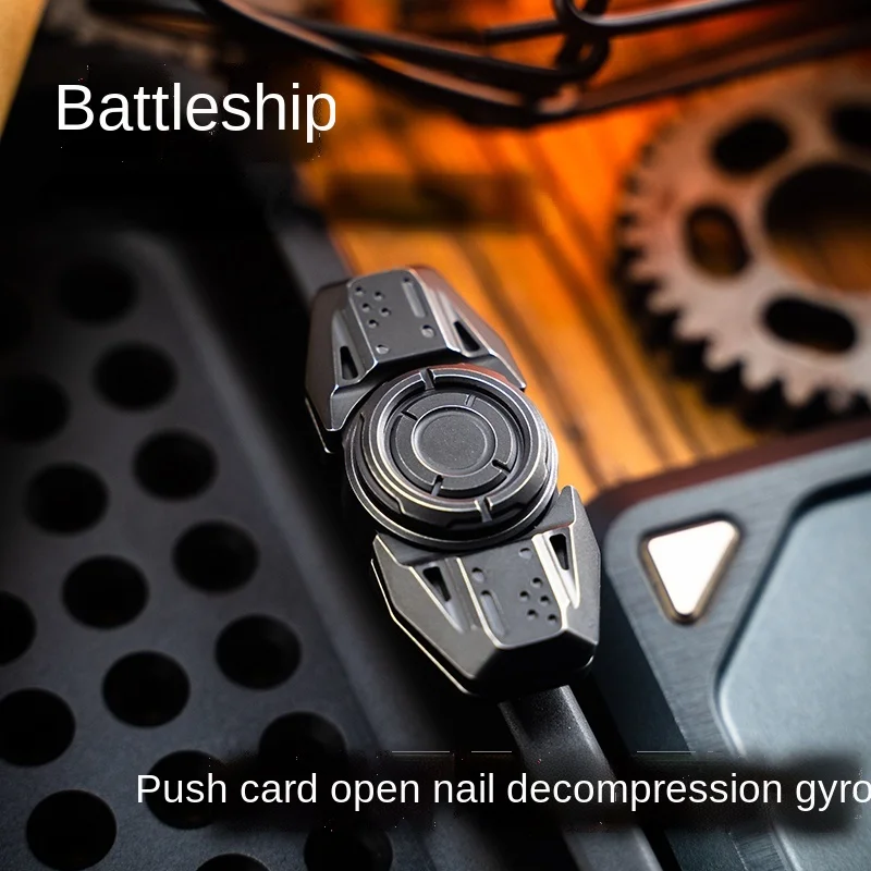Battleship Fingertip Gyro Magnetic Push Card Pop Coin Slider Tide Play Solution Useful Tool for Pressure Reduction EDC