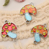 10pcslot shiny colorful animal mushroom pendant connector diy handmade necklace bracelet for jewelry making accessories