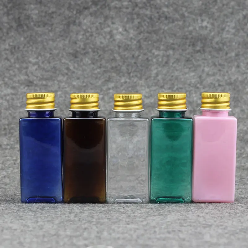 Квадратная бутылка 30 мл алюминиевая стандартная пластиковая с металлической