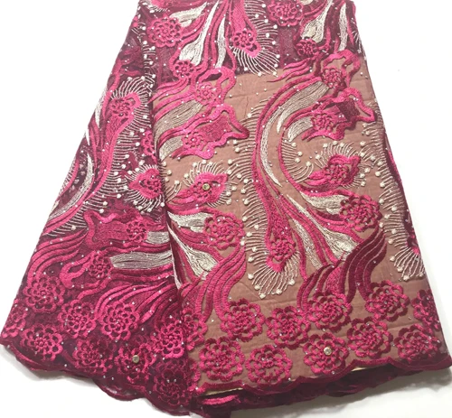 Hot Sale Nigerian Laces Fabrics High Quality African Lace Fabric Wedding French Net Fabrica 5 Yards CSH038 | Дом и сад