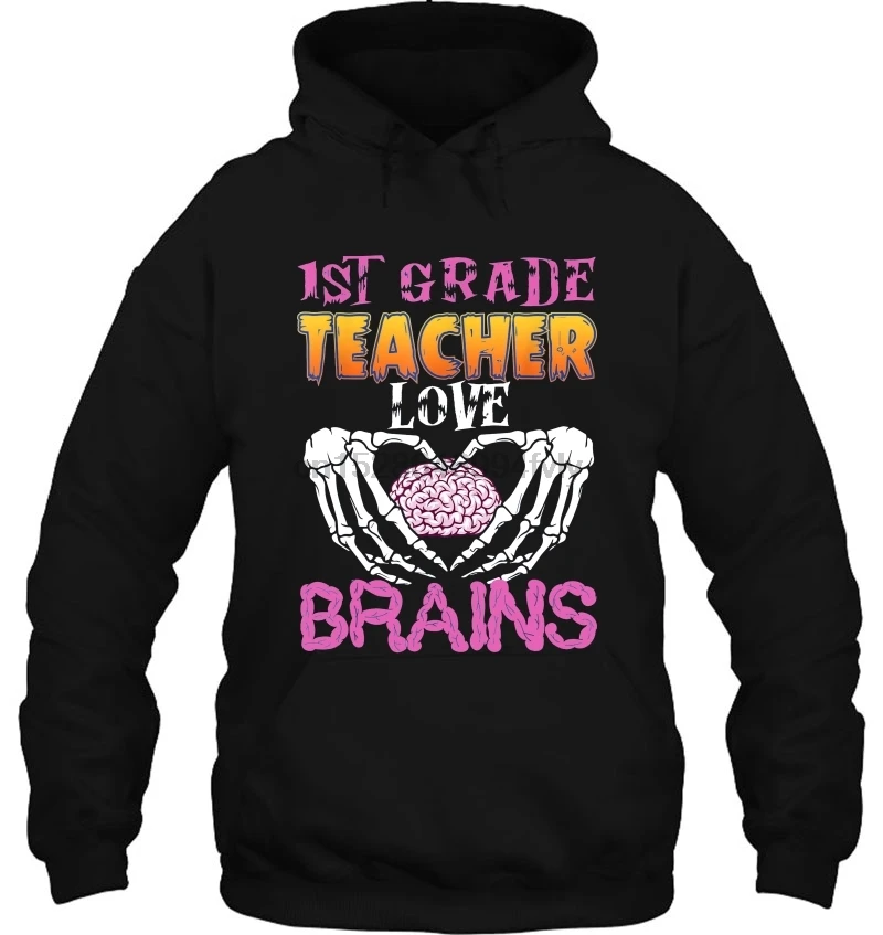 Мужская толстовка с капюшоном 1-го класса для учителя любовь мозги Хэллоуин