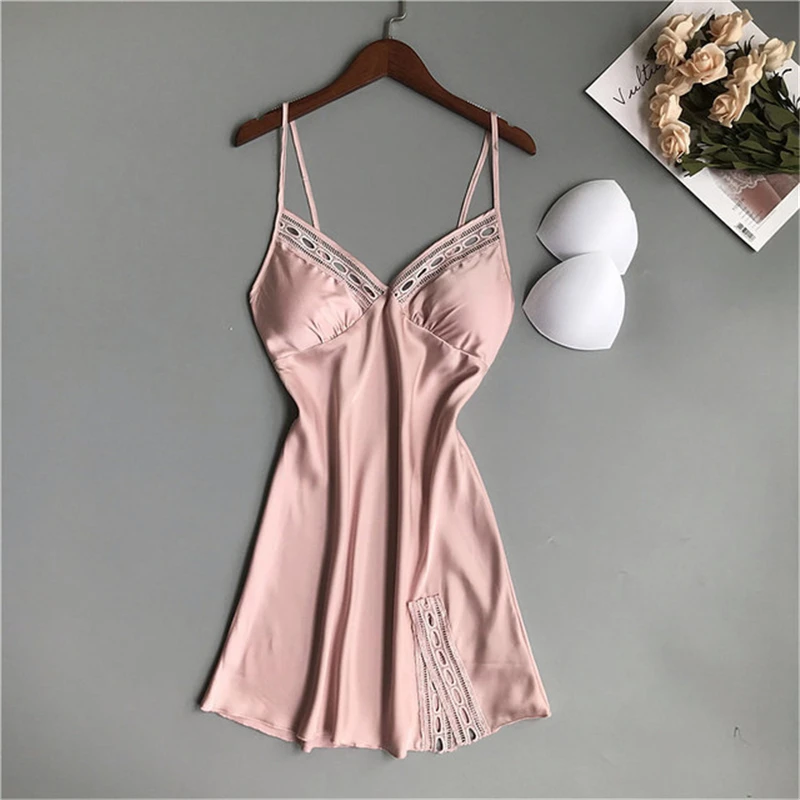 Белая ночная рубашка без бретелек на груди сексуальная маленькая женская летняя