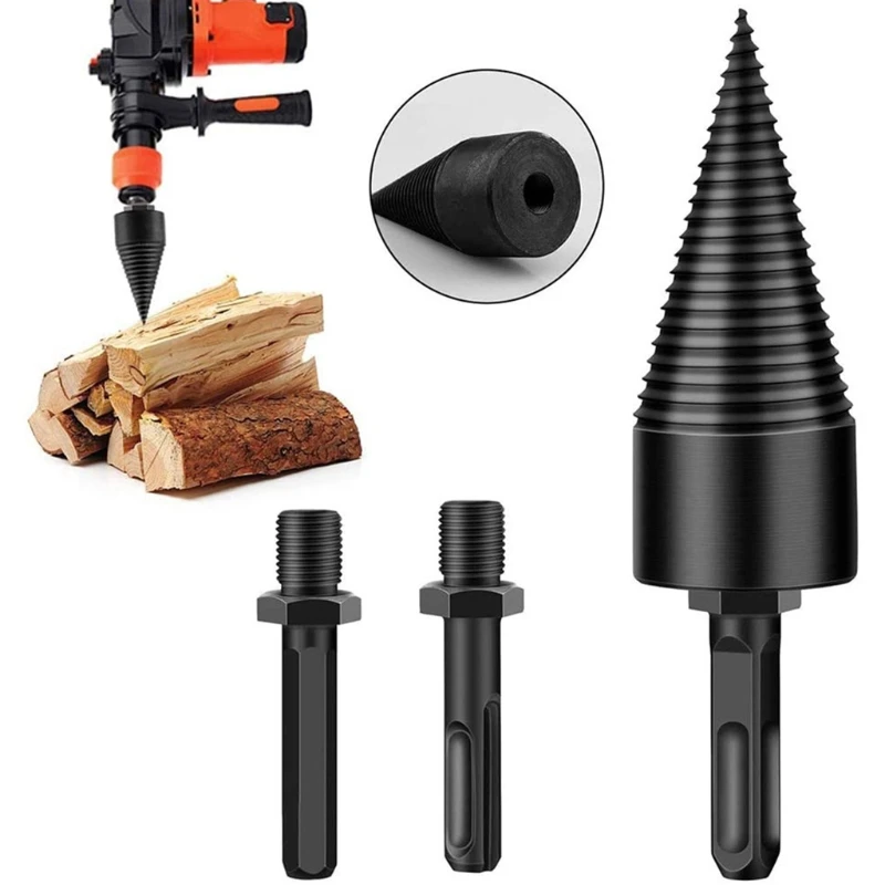 

Hexagonal Wood Splitting Impact Drill Bit High Hardness Firewood Log Splitter Removable Heavy Duty Drill Screw Cone Tool