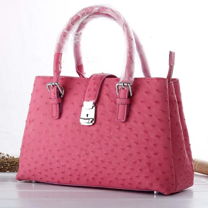 

ourui new arrival true Ostrich leather female handbag Genuine ostrich leather womenpackage women handbag women bag