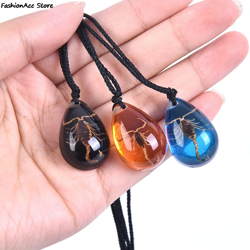 

Ожерелье с подвеской в виде насекомых, природный Скорпион, янтарь, Балтийский кулон, домашний декоративный камень, подарок для свадьбы, вече...