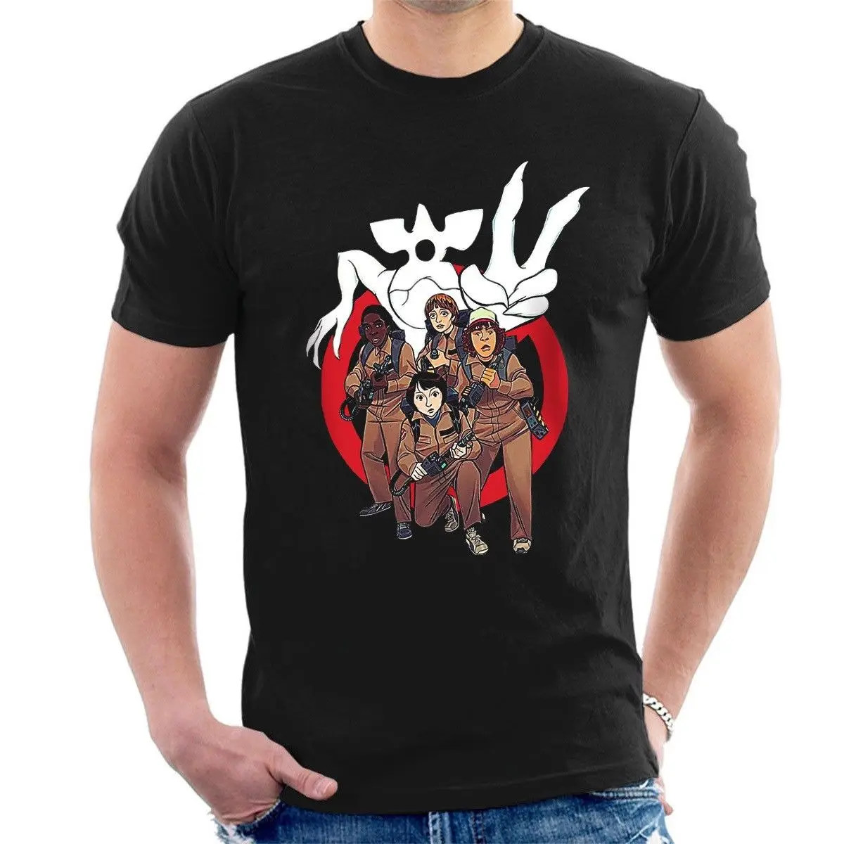 Очень странные дела Ghostbusters футболка демогоргон забавные вверх дном 2 вдохновил