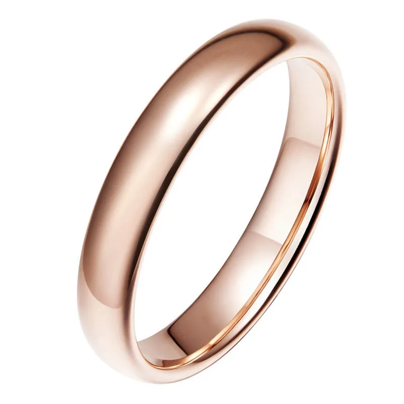 

4 мм/6 мм брелок, вольфрамная сталь, розовое золото Цвет обручальное кольцо для женщин и мужчин, украшения с простым дизайном подарок