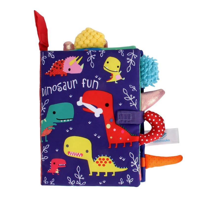 

Baby cartoons tail black and white animal red washable cloth children's book early learning cognition toys with sound paper