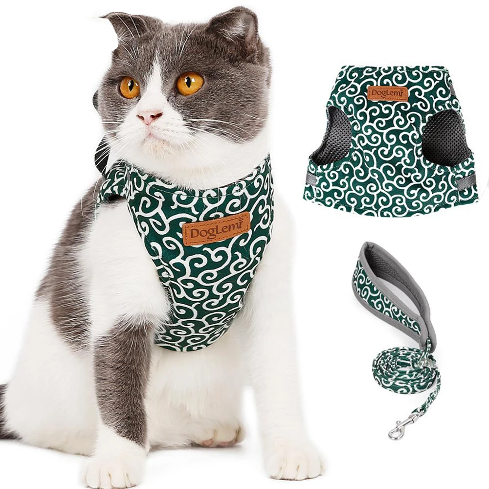 

Dog Cat Harness Vest With Leash Set For Small Medium Dogs Cats Breathable Soft Mesh Walking Vest Kitten Puppy Pet Accessories