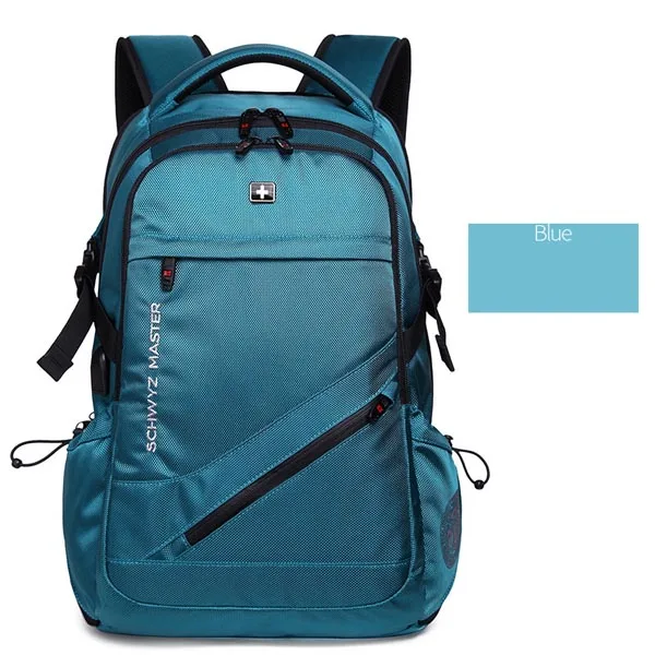 Швейцарский Мужской рюкзак mochila с защитой от кражи, рюкзак USB для ноутбука, школьные дорожные сумки, водонепроницаемый деловой Рюкзак 15,6 17 дюймов для ноутбука wo для мужчин - Цвет: blue