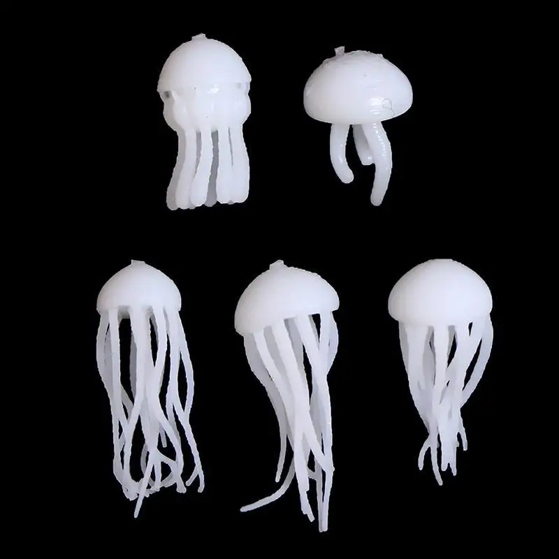 5Pcs/set Epoxy Filling Material Crystal Ocean Resin 3D Mini Jellyfish / Mushroom Modeling Jewerly Molds Tool |