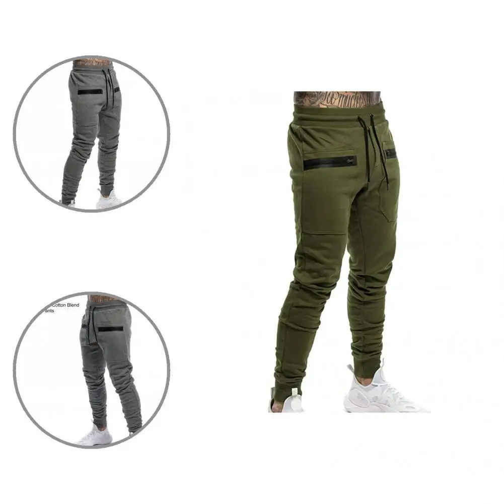 

Quick Drying Wear Resistant Solid Color Drawstring Men Fitness Pants for Running