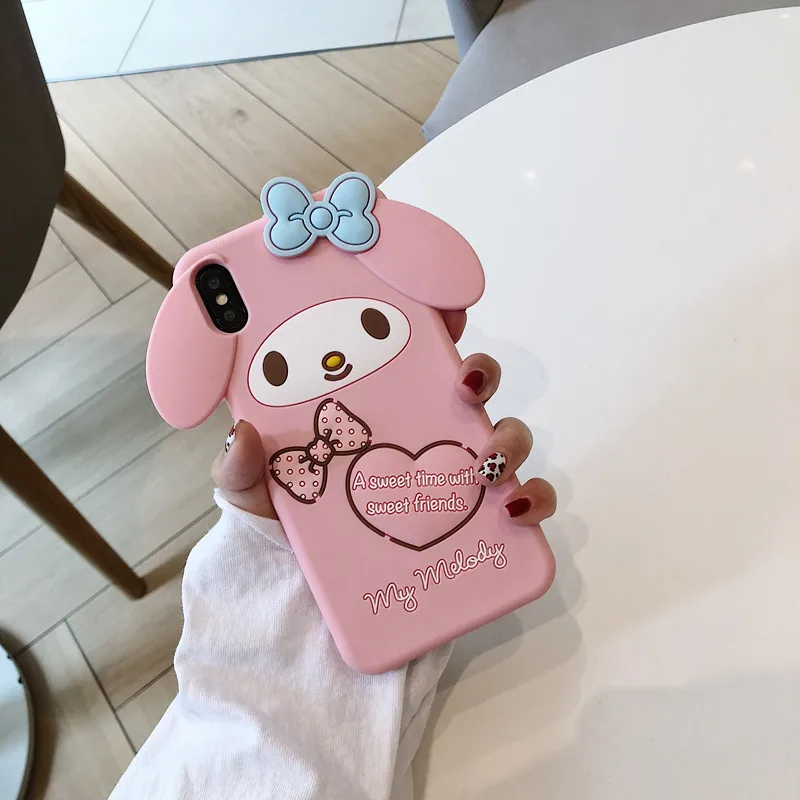 Креативный 3D мультяшный милый чехол для телефона с собакой для iphone 11 Pro Max XR XS 8 7 6 6S Plus чехол с кошкой и бородой мягкий резиновый Чехол - Цвет: Pink Melo