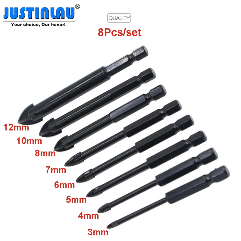 Набор сверл JUSTINLAU для стеклянной плитки наконечники из карбида вольфрама