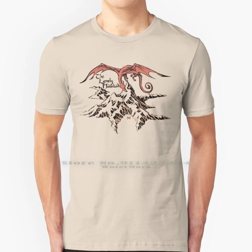 Футболка с изображением одинокого дракона 100% чистый хлопок Smaug Bilbo bagginс одинарная