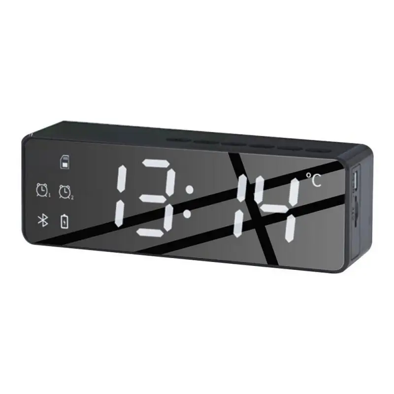 

NEWPortable Bluetooth 5 Speaker Wireless Clock Loudspeakers Stereo Subwoofer Speakers Music Player Mini Alarm Clock Speaker New