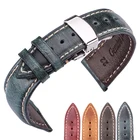 Ремешок для часов, из натуральной воловьей кожи, 18202224 мм