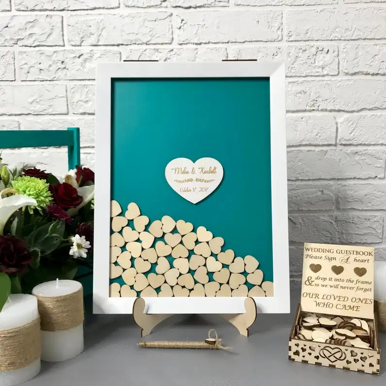 Индивидуальная прямая коробка Гостевая книга альтернативный Свадебный знак