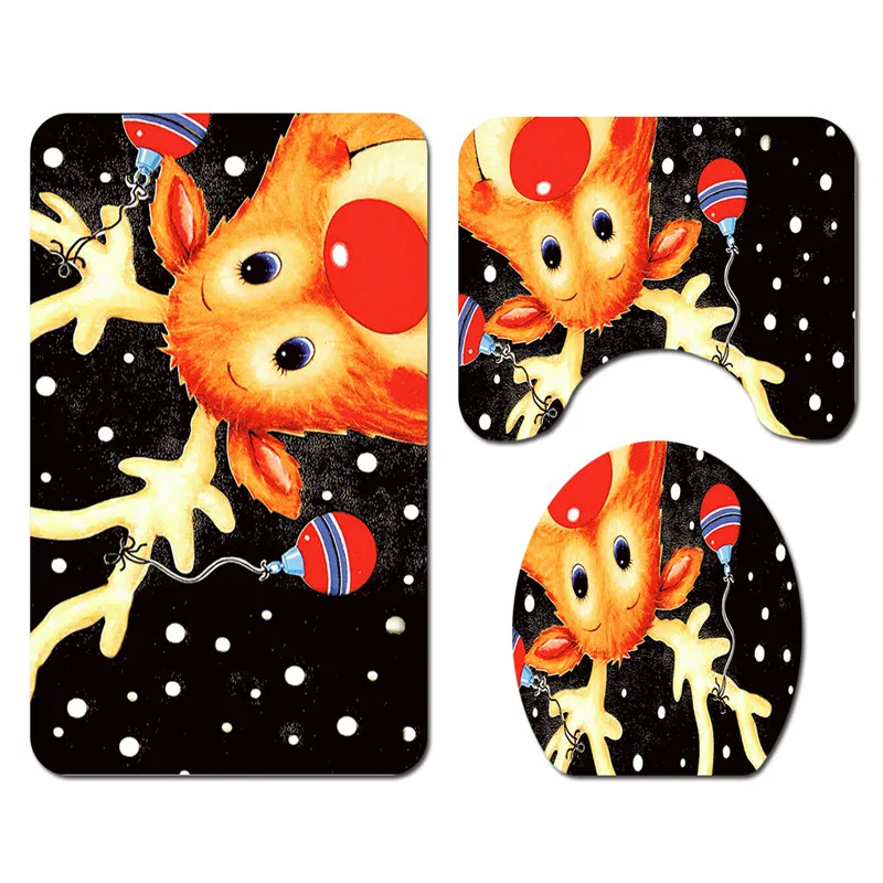 Рождественские коврики украшения олень белка слон коврик для ванной туалета